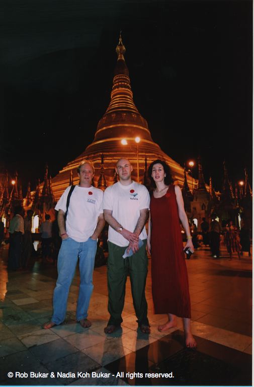 Adam, Rob, and Julie at The Shwedagon